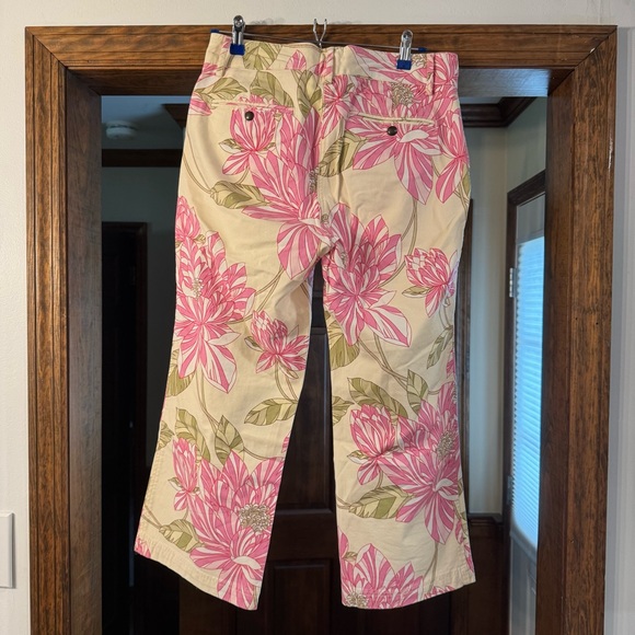Tommy Hilfiger Stretch Pink Floral Cropped Pants - Picture 2 of 8